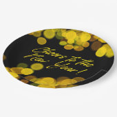 Hoera voor de Golden Bokeh Lights Papieren Bordje (Gekanteld)