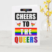 Hoera voor de LGBTQ Rainbow Wedding Kaart (Gele Bloem)