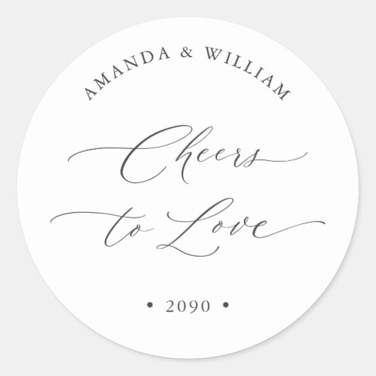 Hoera voor de liefde bruiloft gunst Sticker (Voorkant)
