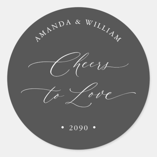 Hoera voor de liefde bruiloft gunst Sticker (Voorkant)