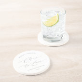 "Hoera voor de liefde" bruiloft Zandsteen Onderzetter (Zijkant)