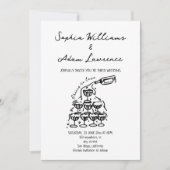 Hoera voor de liefde Hand Drawn Wedding Kaart (Voorkant)