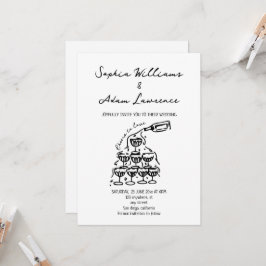Hoera voor de liefde Hand Drawn Wedding Kaart