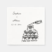 Hoera voor de liefde Hand Drawn Wedding Servet (Voorkant)
