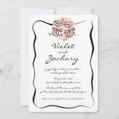 Hoera voor de moderne Doodle Wedding Kaart (Voorkant)