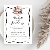 Hoera voor de moderne Doodle Wedding Kaart