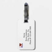 Hoera voor de rode, witte en blauwe bagagelabel (Achterkant verticaal)