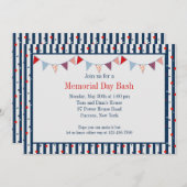 Hoera voor de Rode, Witte en Blauwe Uitnodiging (Voorkant / Achterkant)