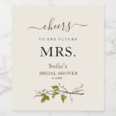 Hoera voor de toekomst Mrs Winery Vrijgezellenfees Wijn Etiket (Enkel label)