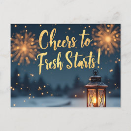Hoera voor een frisse start: Inspirerend Nieuwjaar Briefkaart