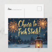 Hoera voor een frisse start: Inspirerend Nieuwjaar Briefkaart (Voorkant / Achterkant)