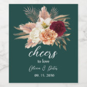 Hoera voor Emerald Wedding Label Wijn Etiket (Enkel label)