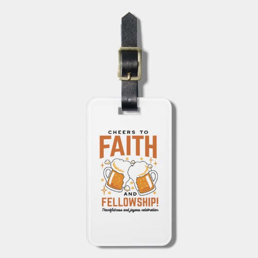 Hoera voor Faith & Fellowship - Oktoberfest T-shir Bagagelabel (Voorkant verticaal)