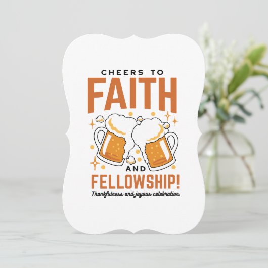 Hoera voor Faith & Fellowship - Oktoberfest T-shir Feestdagenkaart (Staand voorkant)
