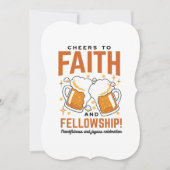 Hoera voor Faith & Fellowship - Oktoberfest T-shir Feestdagenkaart (Voorkant)