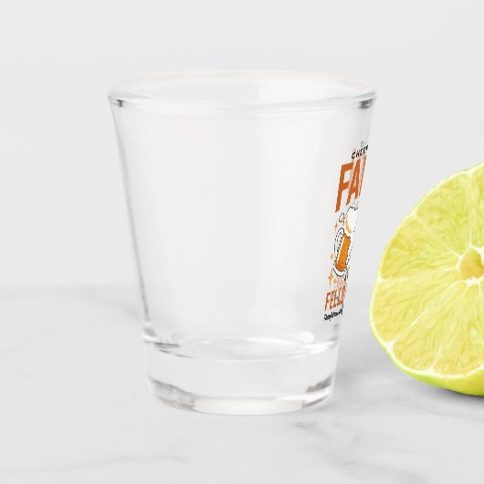 Hoera voor Faith & Fellowship - Oktoberfest T-shir Shot Glas (Links)