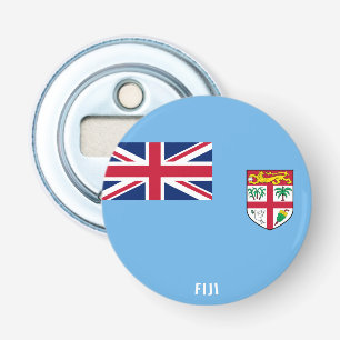 Hoera voor Fiji! Prachtig patriottisch Button Flesopener