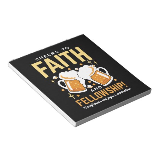 Hoera voor Geloof & Fellowship - Oktoberfest Notitieblok (Schuin)