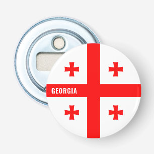 Hoera voor Georgië! Prachtig patriottisch Button Flesopener