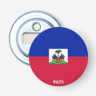 Hoera voor Haïti! Prachtig patriottisch Button Flesopener