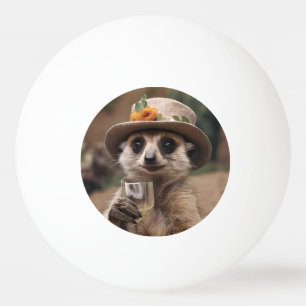 Hoera voor het leven: Gran Meerkat geniet van een  Pingpongbal