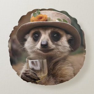 Hoera voor het leven: Gran Meerkat geniet van een  Rond Kussen