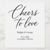 Hoera voor het liefdesscript - Elegant Charm Wijn Etiket (Enkel label)