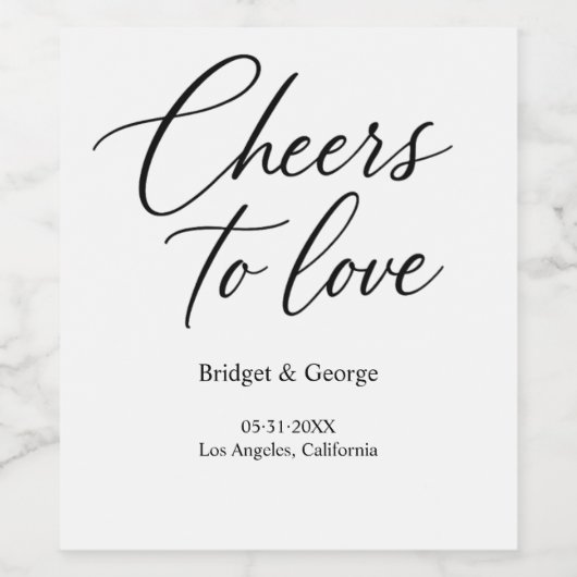 Hoera voor het liefdesscript - Elegant Charm Wijn Etiket (Enkel label)