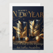 Hoera voor het nieuwe jaar! feestdagenkaart (Voorkant / Achterkant)