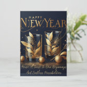 Hoera voor het nieuwe jaar! feestdagenkaart (Staand voorkant)