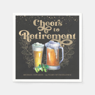 Hoera voor het pensioen    Cheers & Beers Servet