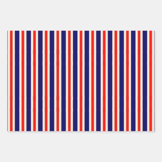 Hoera voor het Rood Wit en Blauw Inpakpapier Vel (Voorkant)