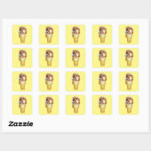 Hoera voor ijskap vierkante sticker (Vel)
