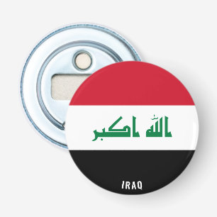 Hoera voor Irak! Prachtig patriottisch Button Flesopener