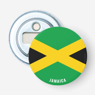 Hoera voor Jamaica! Prachtig patriottisch Button Flesopener