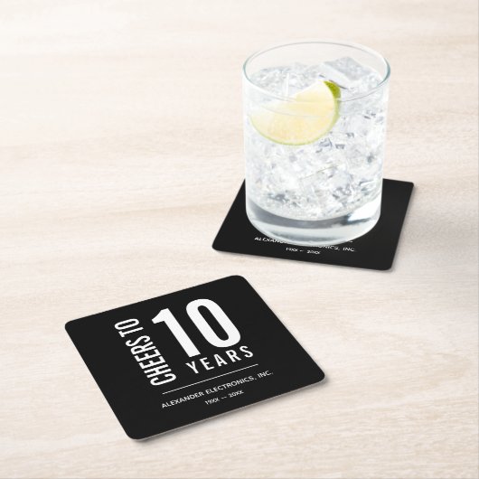 Hoera voor Jaren in Business Jubileum Kartonnen Onderzetters (Insitu)