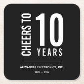 Hoera voor Jaren in Business Jubileum Kartonnen Onderzetters (Voorkant)