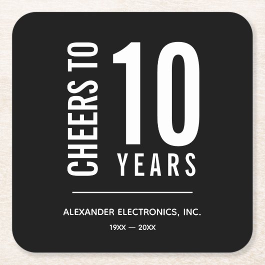 Hoera voor Jaren in Business Jubileum Kartonnen Onderzetters (Voorkant)