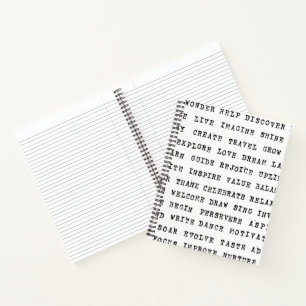 Hoera voor jou! (Met de hand gestempeld op wit) Notitieboek