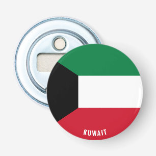 Hoera voor Koeweit! Prachtig patriottisch Button Flesopener