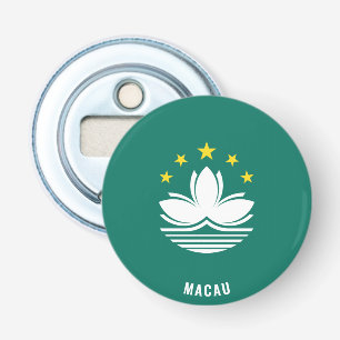 Hoera voor Macau! Prachtig patriottisch Button Flesopener