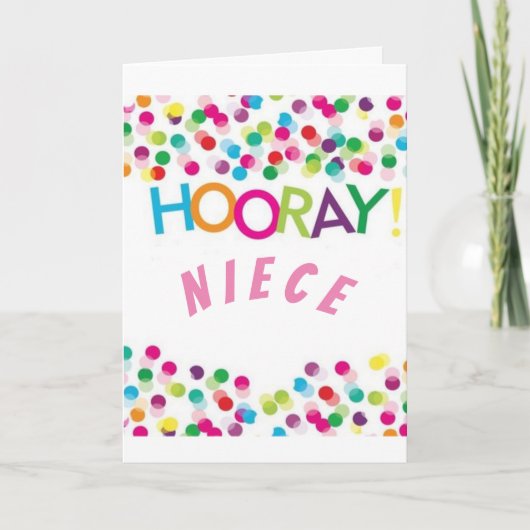 HOERA VOOR MIJN NICHTJE OP JE VERJAARDAG KAART (Voorkant)