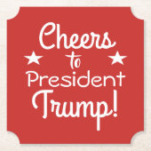 Hoera voor President Trump! Kartonnen Onderzetters (Voorkant)
