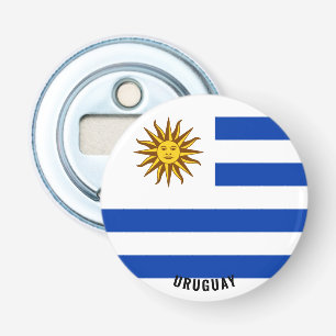 Hoera voor Uruguay! Prachtig patriottisch Button Flesopener
