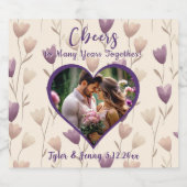 Hoera voor vele jaren samen | Fotosjabloon Sparkling Wijnetiket (Enkel label)