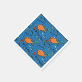 Hoera voor vissenpatroon servetten (Hoek)