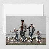 Hoera & vreugde op Full-bleed Landschap Fotokaart Feestdagenkaart (Voorkant / Achterkant)