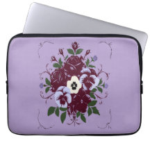 Hoes voor Laptop met Viooltjesboeket