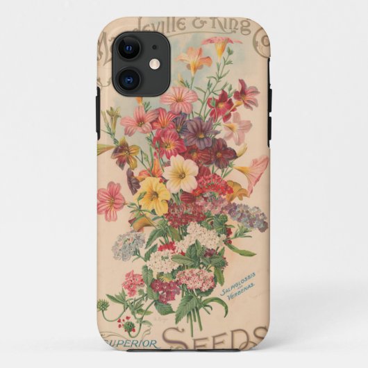 Hoes voor vintage bloemenzaadpakket telefoonhoes (Achterkant)