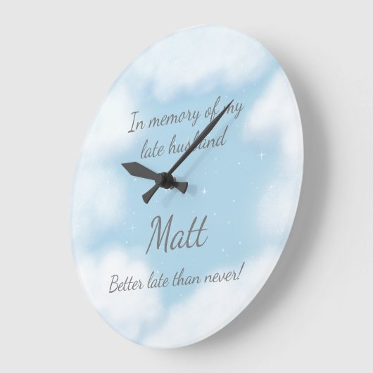 "Hoesband beter laat dan nooit" Funny Custom Grote Klok (Hoek)